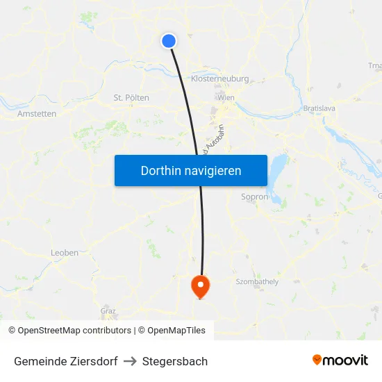 Gemeinde Ziersdorf to Stegersbach map