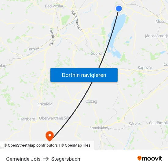 Gemeinde Jois to Stegersbach map