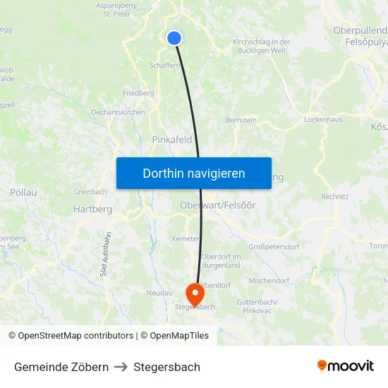 Gemeinde Zöbern to Stegersbach map