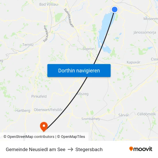 Gemeinde Neusiedl am See to Stegersbach map