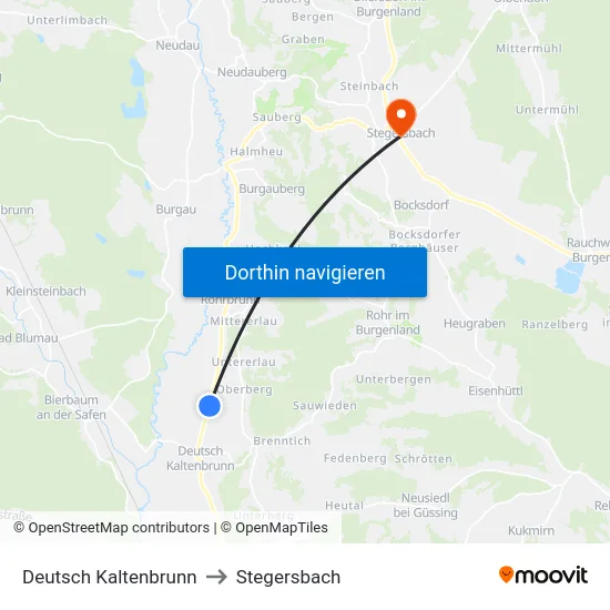 Deutsch Kaltenbrunn to Stegersbach map