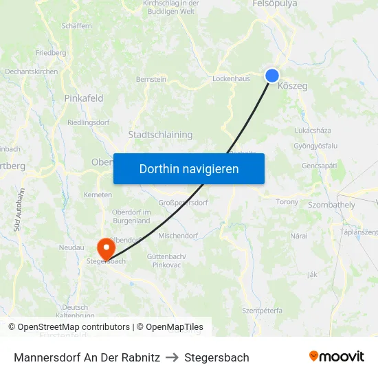 Mannersdorf An Der Rabnitz to Stegersbach map