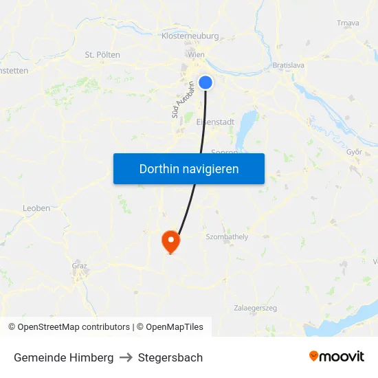 Gemeinde Himberg to Stegersbach map