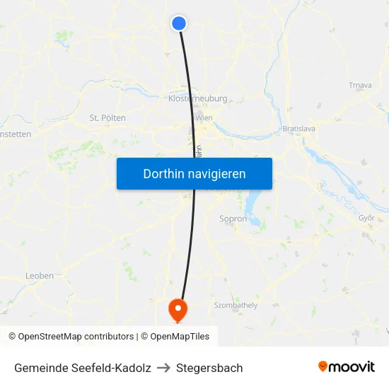 Gemeinde Seefeld-Kadolz to Stegersbach map