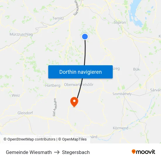 Gemeinde Wiesmath to Stegersbach map