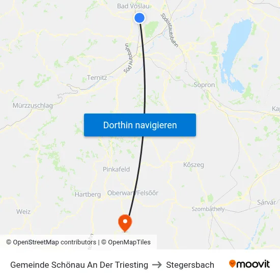 Gemeinde Schönau An Der Triesting to Stegersbach map