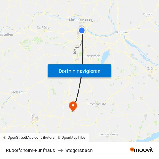 Rudolfsheim-Fünfhaus to Stegersbach map
