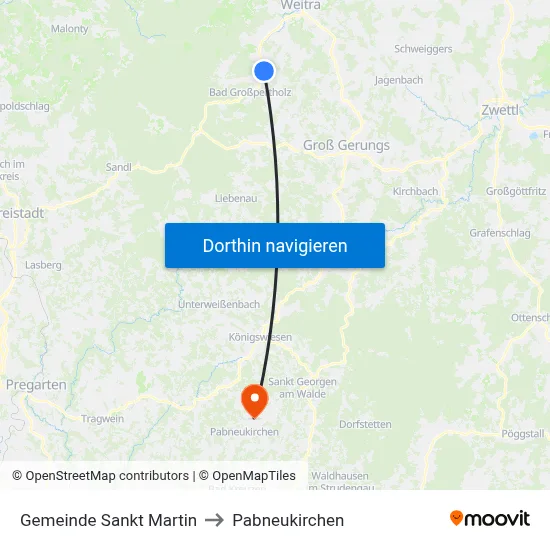 Gemeinde Sankt Martin to Pabneukirchen map