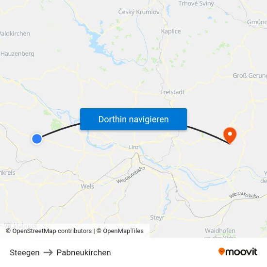 Steegen to Pabneukirchen map