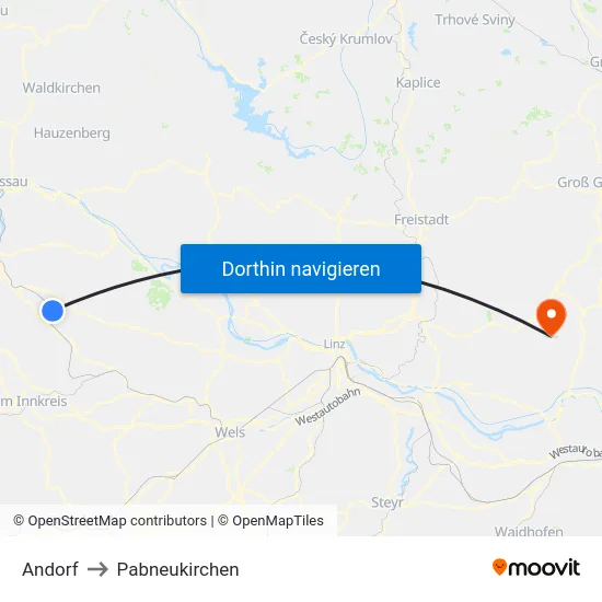 Andorf to Pabneukirchen map