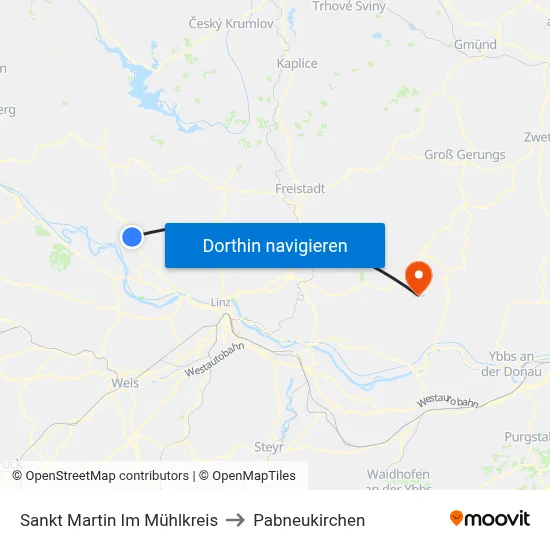 Sankt Martin Im Mühlkreis to Pabneukirchen map