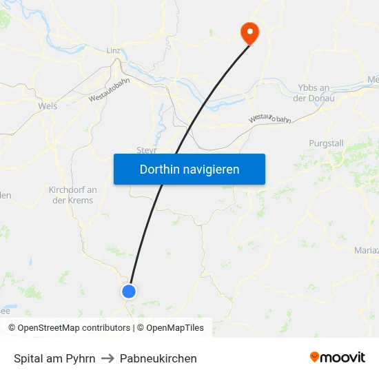 Spital am Pyhrn to Pabneukirchen map