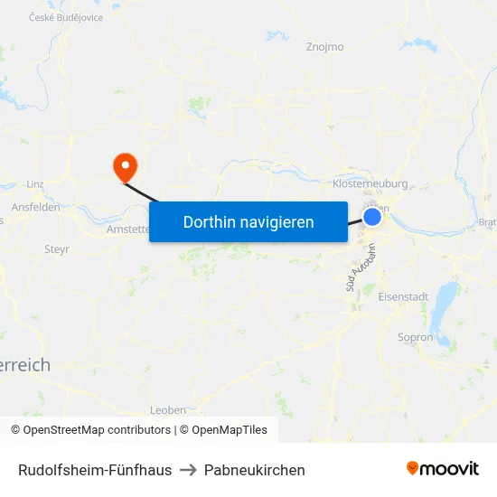 Rudolfsheim-Fünfhaus to Pabneukirchen map