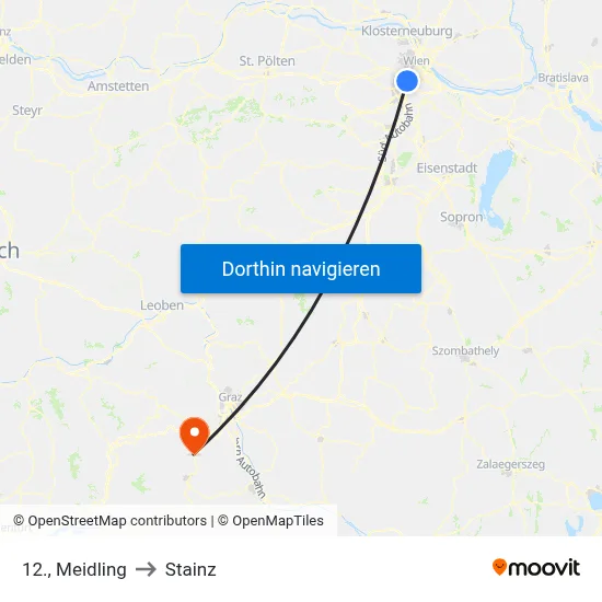 12., Meidling to Stainz map