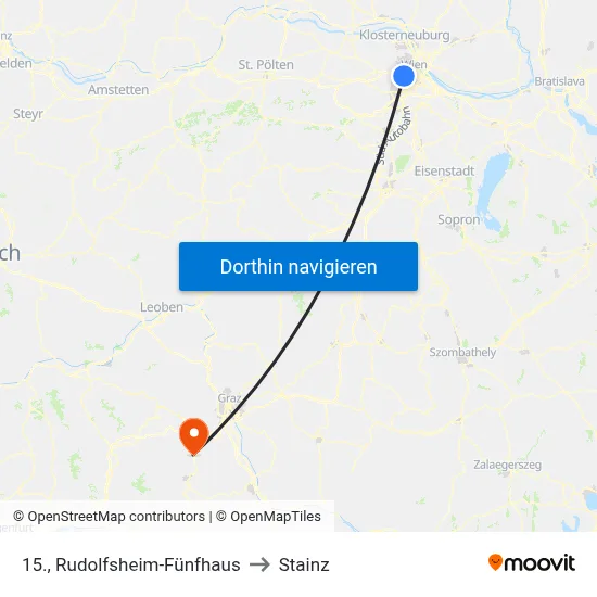 15., Rudolfsheim-Fünfhaus to Stainz map