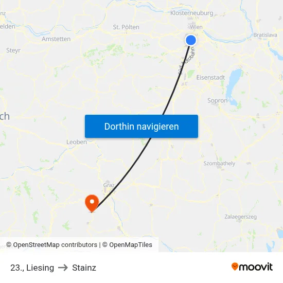 23., Liesing to Stainz map