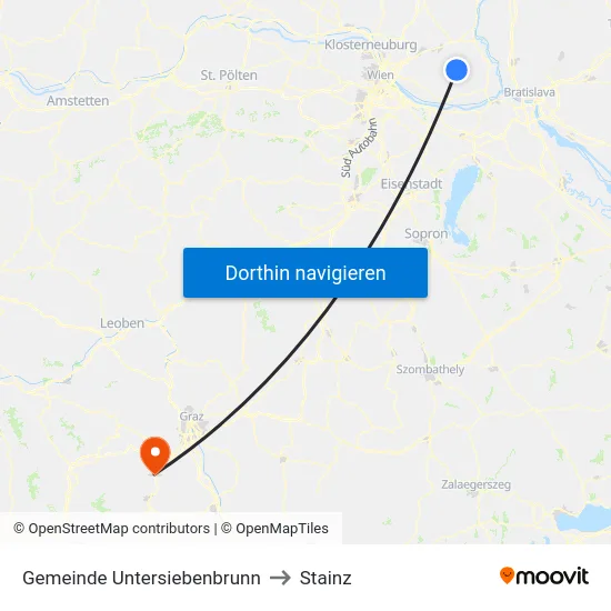 Gemeinde Untersiebenbrunn to Stainz map