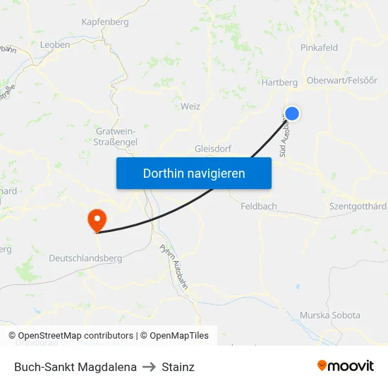 Buch-Sankt Magdalena to Stainz map