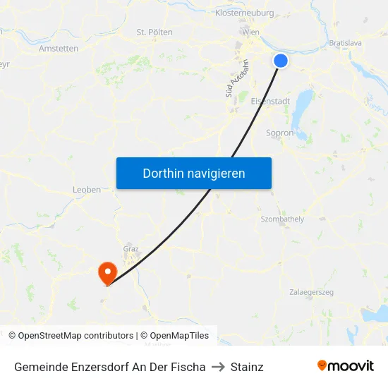 Gemeinde Enzersdorf An Der Fischa to Stainz map