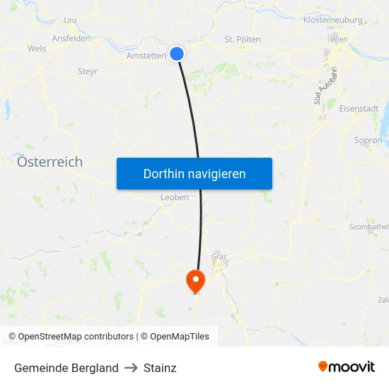 Gemeinde Bergland to Stainz map