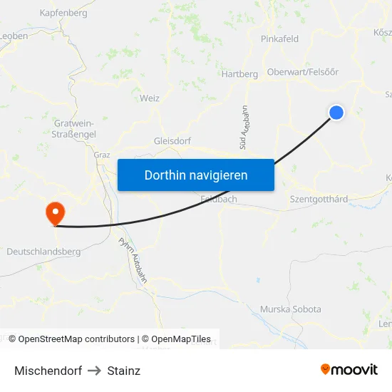 Mischendorf to Stainz map