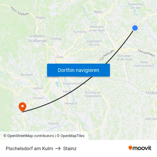 Pischelsdorf am Kulm to Stainz map