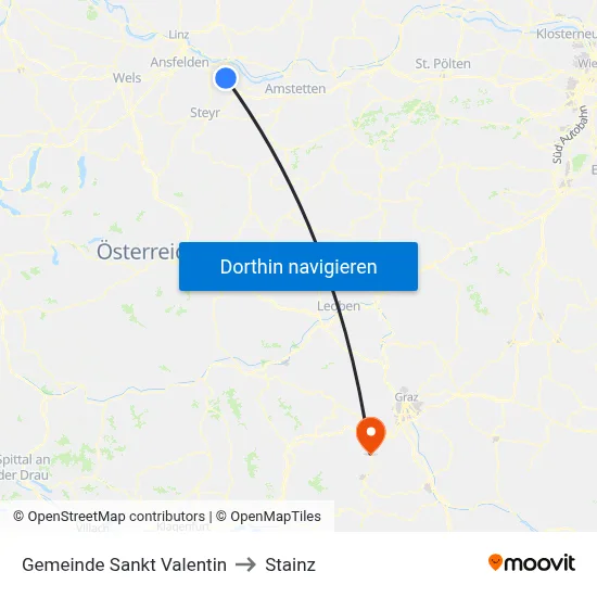 Gemeinde Sankt Valentin to Stainz map