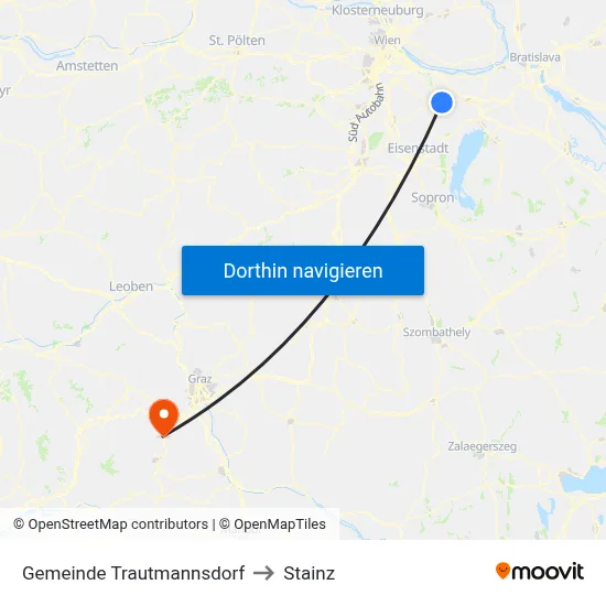 Gemeinde Trautmannsdorf to Stainz map