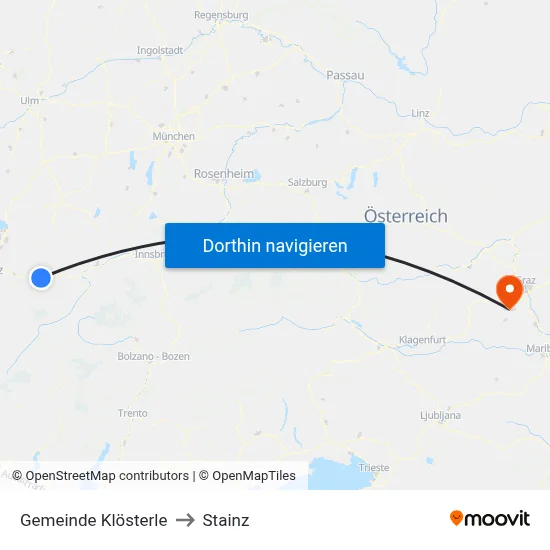 Gemeinde Klösterle to Stainz map