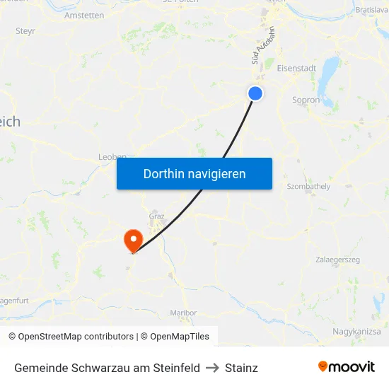Gemeinde Schwarzau am Steinfeld to Stainz map