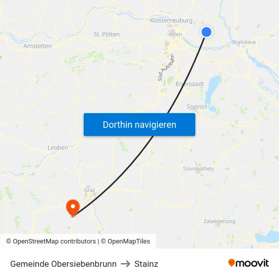 Gemeinde Obersiebenbrunn to Stainz map