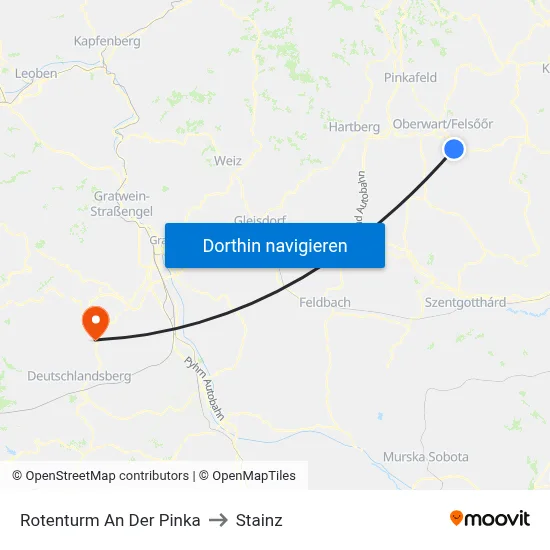 Rotenturm An Der Pinka to Stainz map