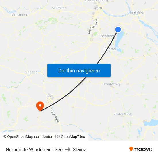 Gemeinde Winden am See to Stainz map