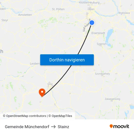Gemeinde Münchendorf to Stainz map
