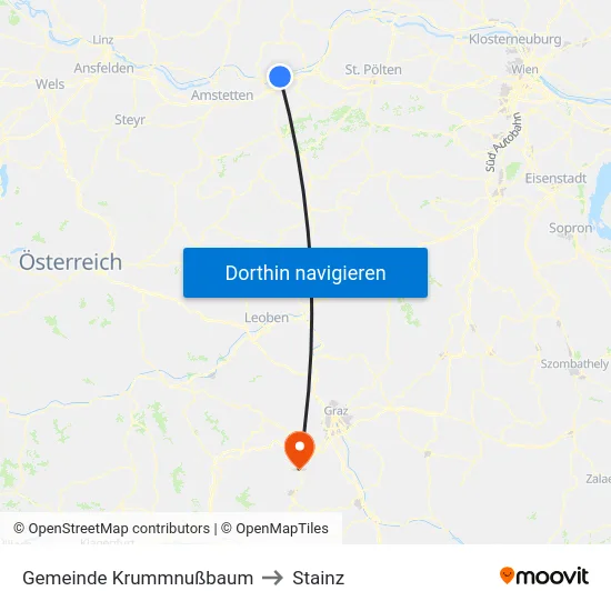 Gemeinde Krummnußbaum to Stainz map