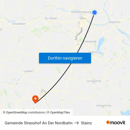 Gemeinde Strasshof An Der Nordbahn to Stainz map