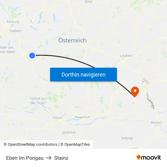 Eben Im Pongau to Stainz map