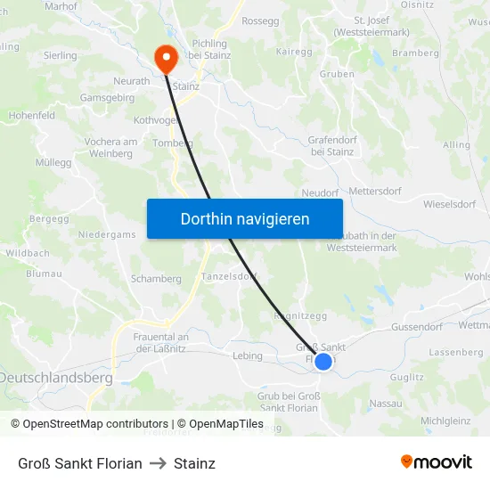 Groß Sankt Florian to Stainz map
