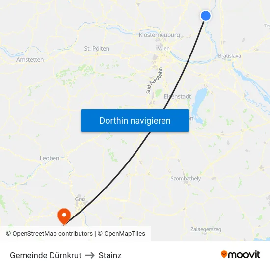Gemeinde Dürnkrut to Stainz map