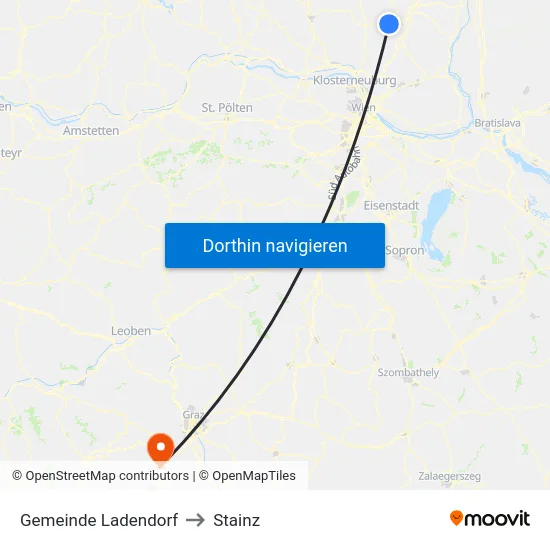 Gemeinde Ladendorf to Stainz map