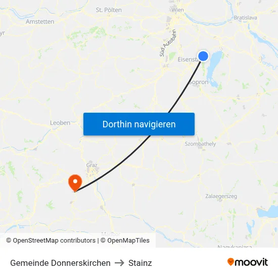 Gemeinde Donnerskirchen to Stainz map