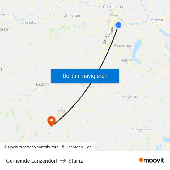 Gemeinde Lanzendorf to Stainz map