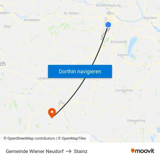 Gemeinde Wiener Neudorf to Stainz map
