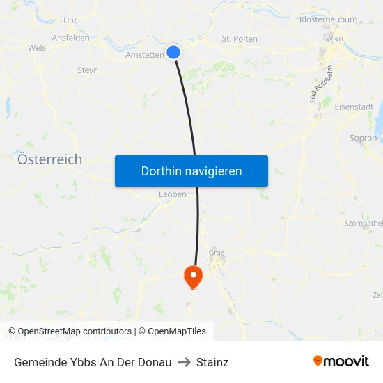 Gemeinde Ybbs An Der Donau to Stainz map