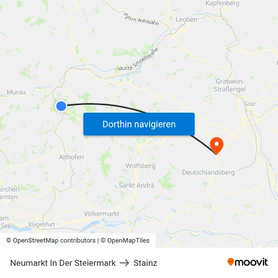 Neumarkt In Der Steiermark to Stainz map
