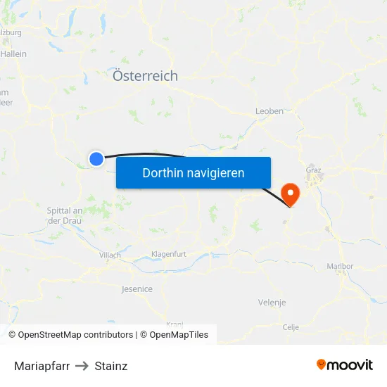 Mariapfarr to Stainz map