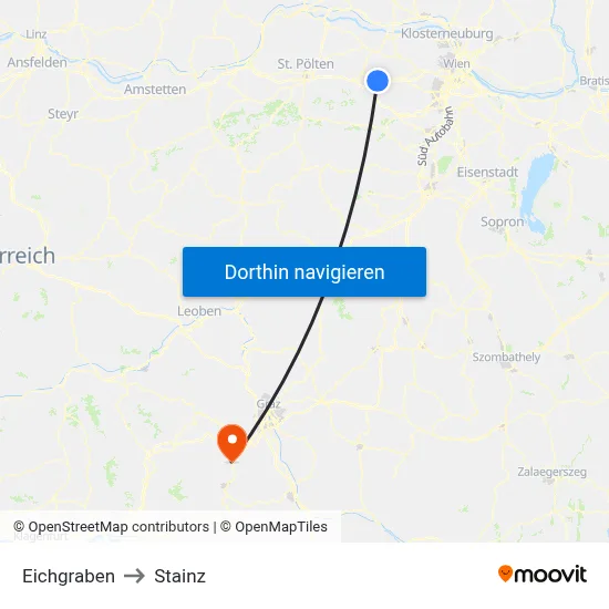 Eichgraben to Stainz map