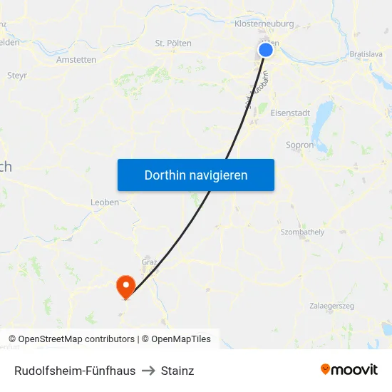 Rudolfsheim-Fünfhaus to Stainz map