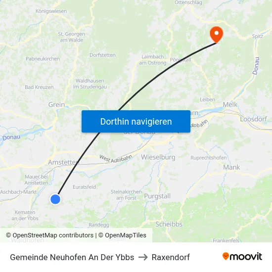 Gemeinde Neuhofen An Der Ybbs to Raxendorf map