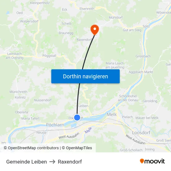 Gemeinde Leiben to Raxendorf map